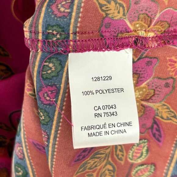 Rachel Zoe Vibrant Floral Boho Peasant Blouse Long Sleeve Pullover Ruffles Sz S - Picture 13 of 15